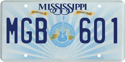 MS license plate MGB601