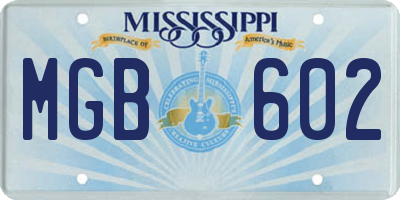 MS license plate MGB602