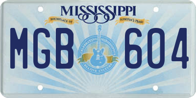 MS license plate MGB604