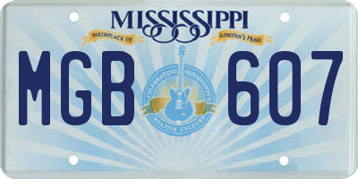 MS license plate MGB607