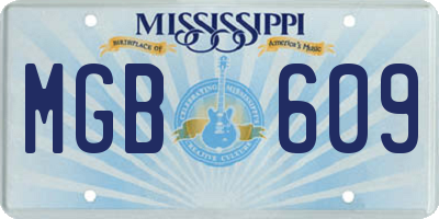 MS license plate MGB609