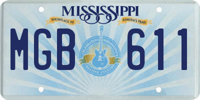 MS license plate MGB611