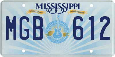 MS license plate MGB612