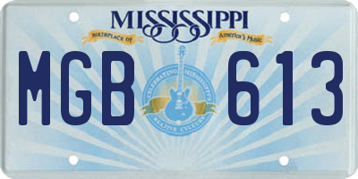 MS license plate MGB613