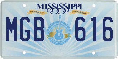 MS license plate MGB616