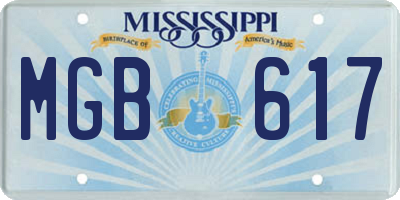 MS license plate MGB617