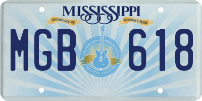 MS license plate MGB618