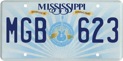 MS license plate MGB623