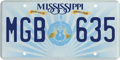 MS license plate MGB635