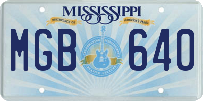 MS license plate MGB640