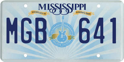MS license plate MGB641