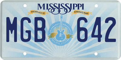 MS license plate MGB642