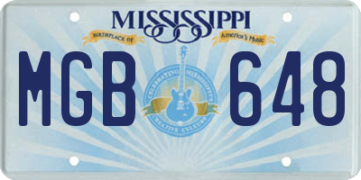 MS license plate MGB648