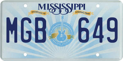 MS license plate MGB649