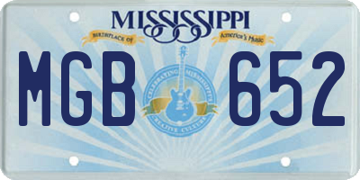 MS license plate MGB652