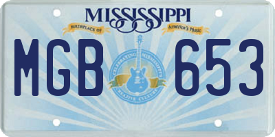 MS license plate MGB653