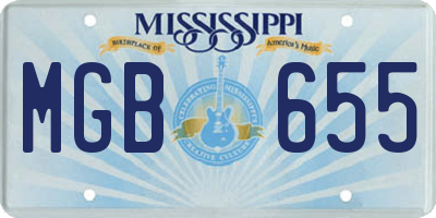 MS license plate MGB655