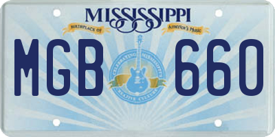 MS license plate MGB660