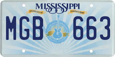 MS license plate MGB663