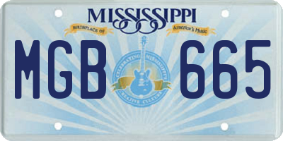 MS license plate MGB665