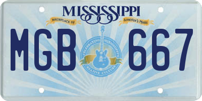 MS license plate MGB667