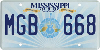 MS license plate MGB668