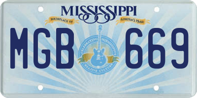 MS license plate MGB669