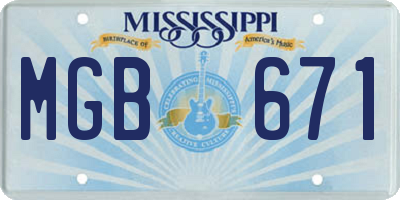 MS license plate MGB671