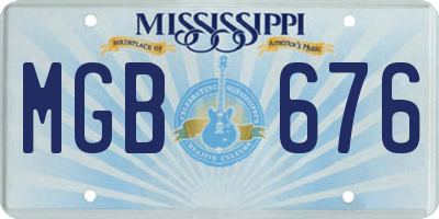 MS license plate MGB676