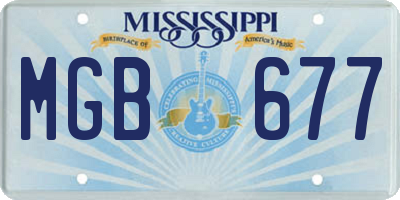 MS license plate MGB677