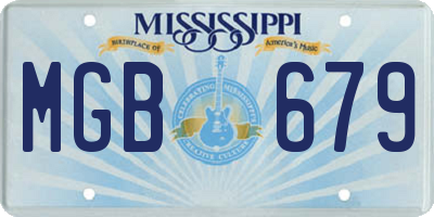 MS license plate MGB679