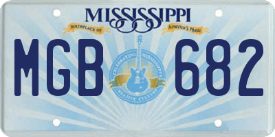 MS license plate MGB682