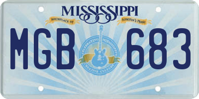 MS license plate MGB683
