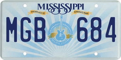 MS license plate MGB684