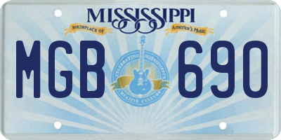 MS license plate MGB690