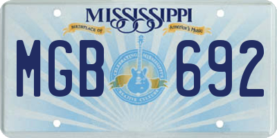 MS license plate MGB692