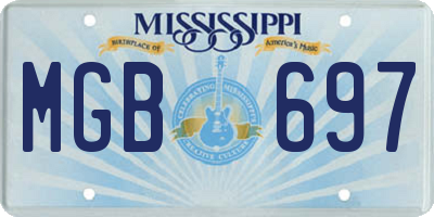 MS license plate MGB697