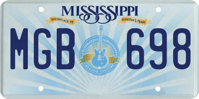 MS license plate MGB698
