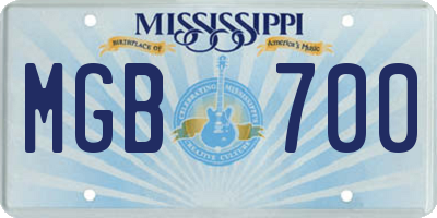 MS license plate MGB700