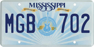 MS license plate MGB702