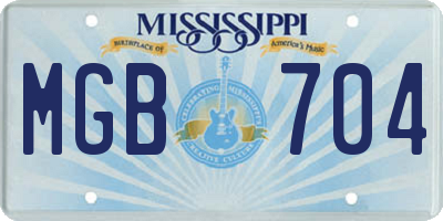 MS license plate MGB704