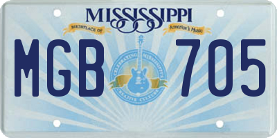MS license plate MGB705