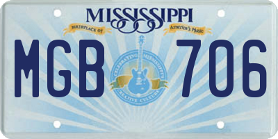 MS license plate MGB706