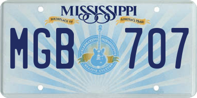 MS license plate MGB707