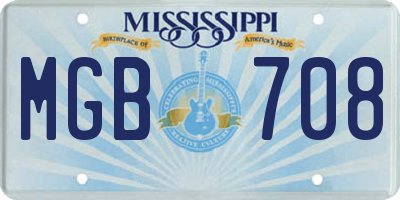 MS license plate MGB708