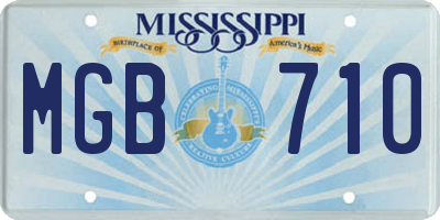MS license plate MGB710