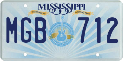 MS license plate MGB712