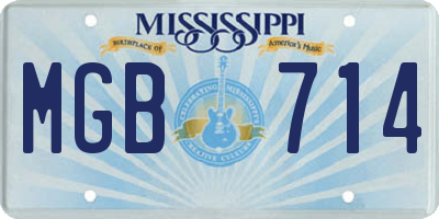 MS license plate MGB714