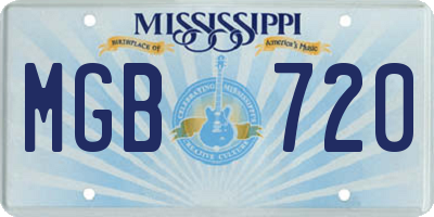 MS license plate MGB720