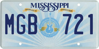 MS license plate MGB721
